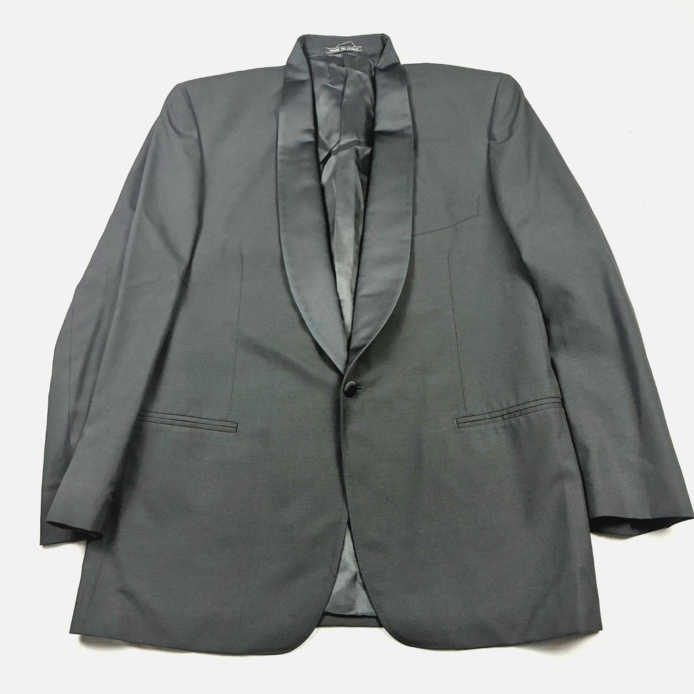 Shawl Collar Tuxedo Evening Jacket Made in Italy Lanifico Fintes 43R 54IT